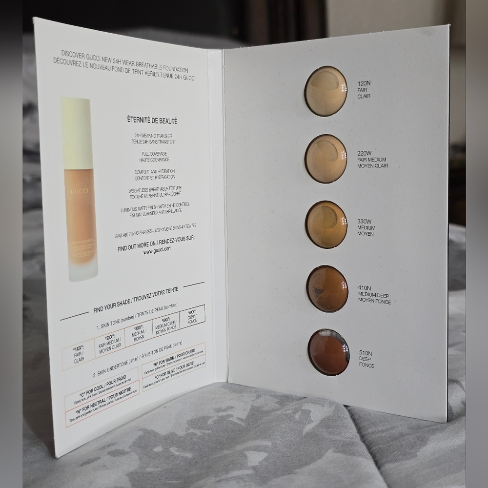 GUCCI Beauty Multi Use Longwear Concealer 16C 28C 32W 42W 53N Card Sample NEW - Picture 2 of 5